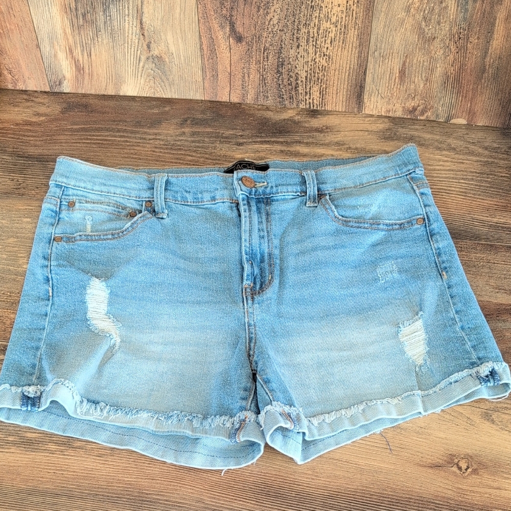 Rachel Roy Light Blue Distressed Denim Jean Shorts 12/31                    SUM3